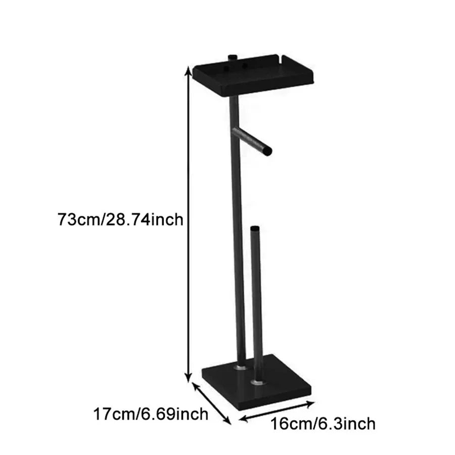 toalettpappershållare golvstående svart